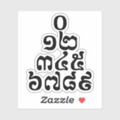 Kambodschanische Zahlen Pyramide - 0 12 345 6789 K Aufkleber (Blatt)