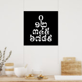 Kambodschanische Zahlen Pyramide - 0 12 345 6789 K Poster (Küche)