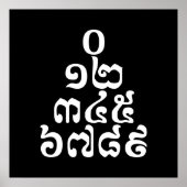 Kambodschanische Zahlen Pyramide - 0 12 345 6789 K Poster (Vorne)