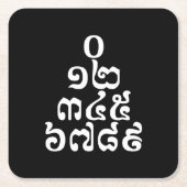 Kambodschanische Zahlen Pyramide - 0 12 345 6789 K Rechteckiger Pappuntersetzer (Vorderseite)