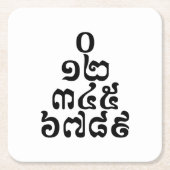 Kambodschanische Zahlen Pyramide - 0 12 345 6789 K Rechteckiger Pappuntersetzer (Vorderseite)