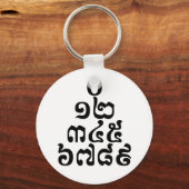 Kambodschanische Zahlen Pyramide - 0 12 345 6789 K Schlüsselanhänger (Vorderseite)