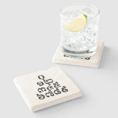 Kambodschanische Zahlen Pyramide - 0 12 345 6789 K Steinuntersetzer (Seitenansicht)