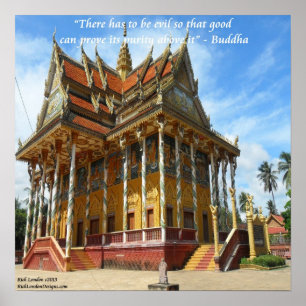 Kambodschanischer buddhistischer Tempel & Berühmte Poster