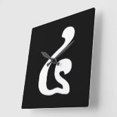 Kambodschanisches Skript Nummer 4 / Vier / ៤ (Buen Quadratische Wanduhr (Winkel)