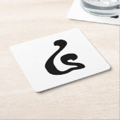 Kambodschanisches Skript Nummer 4 / Vier / ៤ (Buen Rechteckiger Pappuntersetzer (angewinkelt)