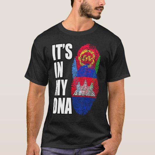 Kambodschanisches und eritreisches DNA-Flaggengebi T-Shirt (Vorderseite)