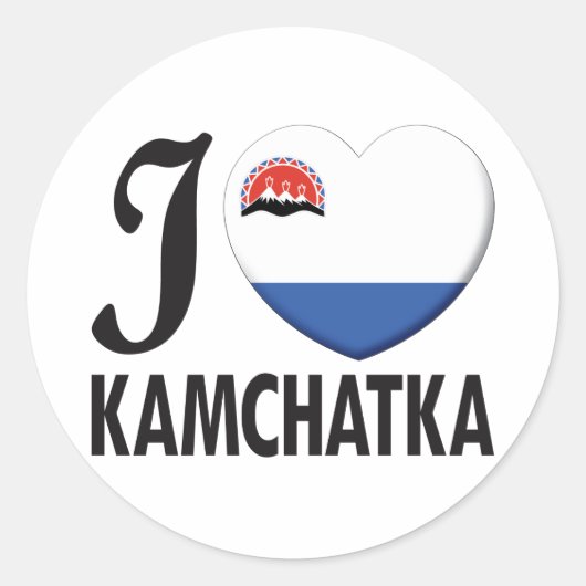 Kamchatka-Liebe Runder Aufkleber (Vorderseite)