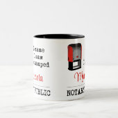 Kame Saw geprägte Notar Public Minnesota Zweifarbige Tasse (Mittel)