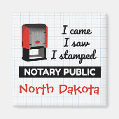 Kame Saw geprägte Notary Public Briefmarke North D Magnet (Vorne)