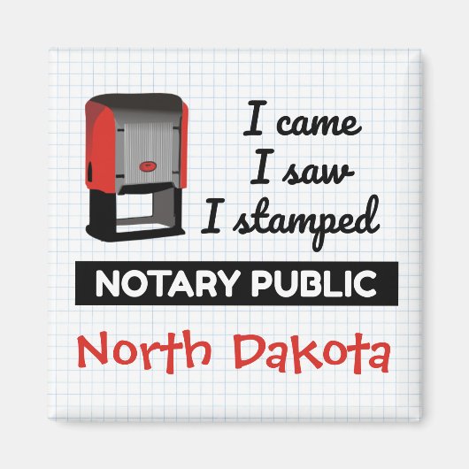 Kame Saw geprägte Notary Public Briefmarke North D Magnet (Vorne)