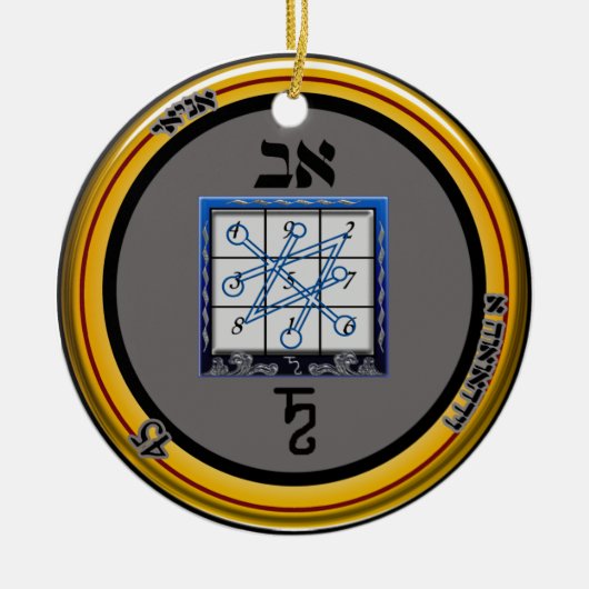 kamea Saturn-Talisman Keramik Ornament (Vorne)