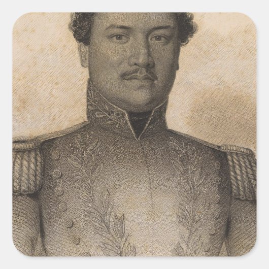 Kamehameha, Hawaii Quadratischer Aufkleber (Vorderseite)