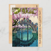 Kameido Bridge by Hiroshi Yoshida shin hanga Postkarte (Vorne/Hinten)