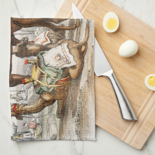 Kamel, arabisches Kamel oder Dromedar Geschirrtuch (Viertel Falte)