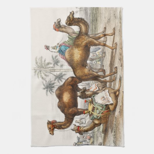 Kamel, arabisches Kamel oder Dromedar Geschirrtuch (Vertikal)