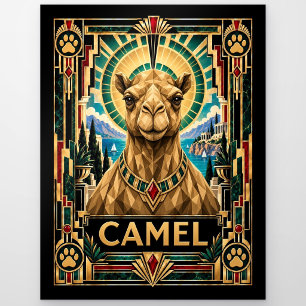 Kamel, Art Deco Wildlife Postkarte