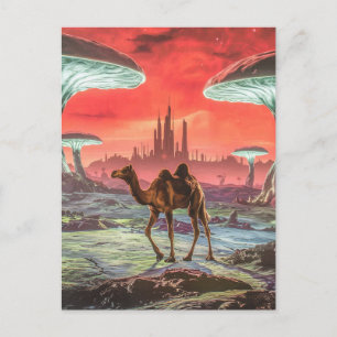 Kamel auf einer anderen Planet-Postkarte Postkarte