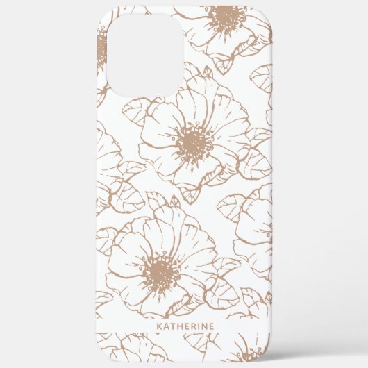 Kamel| Boho Floral Muster Personalisiert Case-Mate iPhone Hülle (Rückseite)