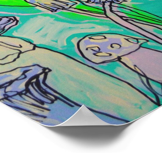 Kamel, Chamäleon, Mond Poster (Ecke)