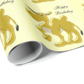 Kamel-Design Geburtstag Geschenkpapier (Rolleneckpunkt)