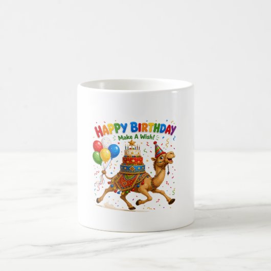 Kamel-Geburtstagsfeier-Party-Illustration Kaffeetasse (Mittel)