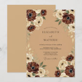 Kamel gedämpfte herbstliche Hochzeit Einladung (Vorne/Hinten)