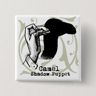 Kamel-Handpuppen-Schatten-Spiele Vintage Button