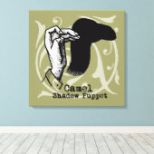 Kamel-Handpuppen-Schatten-Spiele Vintage Leinwanddruck (Insitu (Holzboden))