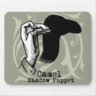 Kamel-Handpuppen-Schatten-Spiele Vintage Mousepad