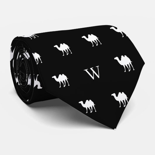 Kamel Humpday monogrammierte Initialen Schwarz und Krawatte (Gerollt)