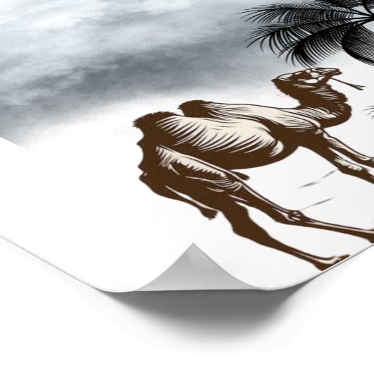 Kamel in der Wüste Poster (Ecke)