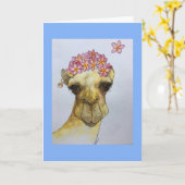 Kamel mit Perlengrüsskarte Karte (Gelbe Blume)