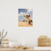 Kamel mit Pyramids Gizeh, Ägypten Poster (Küche)