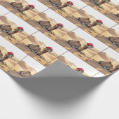 Kamel mit roter Ruheständler-Mütze Geschenkpapier (Ecke)