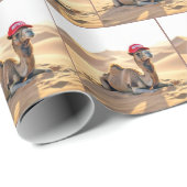 Kamel mit roter Ruheständler-Mütze Geschenkpapier (Rolleneckpunkt)