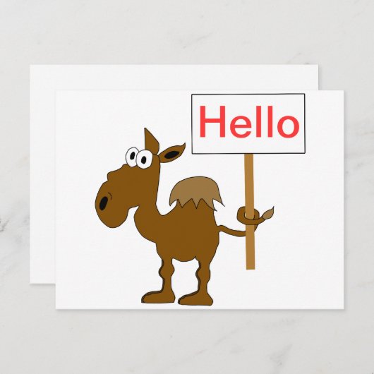 Kamel mit Signierplakette Postkarte (Vorne/Hinten)