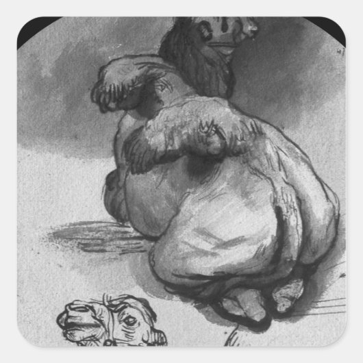 Kamel Quadratischer Aufkleber (Vorderseite)