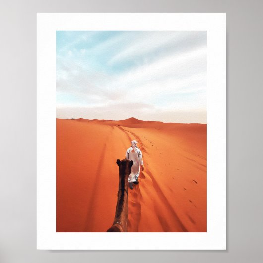 Kamel reiten in der Sahara-Wüste Marokko Poster (Vorne)