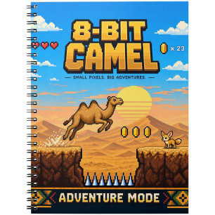 Kamel, Retro-8-Bit-Pixelkunst Notizblock
