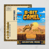Kamel, Retro-8-Bit-Pixelkunst Postkarte (Vorne/Hinten)