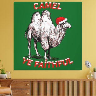 Kamel, seid treu, lustiger Punsch-Feiertags-Design Leinwanddruck