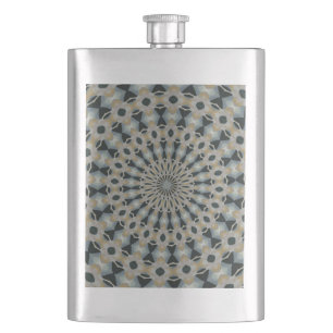 Kamel und aquamarines Kaleidoskop Flachmann