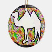 Kamel und Blumen Keramikornament (Links)