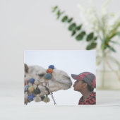 Kamel und Junge Postkarte (Stehend Vorderseite)