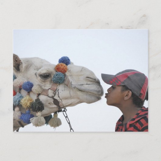 Kamel und Junge Postkarte (Vorderseite)