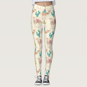 Kamel-und Kaktus-Muster Leggings
