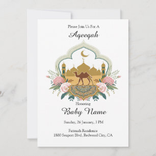 Kamel und Moschee Harmonie Einladung