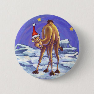 Kamel-Weihnachten Button
