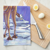 Kamel-Weihnachten Geschirrtuch (Viertel Falte)